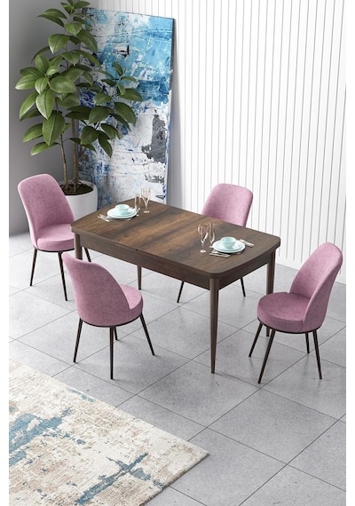 Canisa Concept Zen Serisi 80x132 Mdf Açılabilir Barok Ahşap Desen Masa Takımı Ve 4 Pembe Sandalye Barok Masa Sandalyeler Pembe Canisa Concept Zen Serisi 80x132 Mdf Açılabilir Barok Ahşap Desen Masa Takımı Ve 4 Pembe Sandalye Barok Masa Sandalyeler Pembe