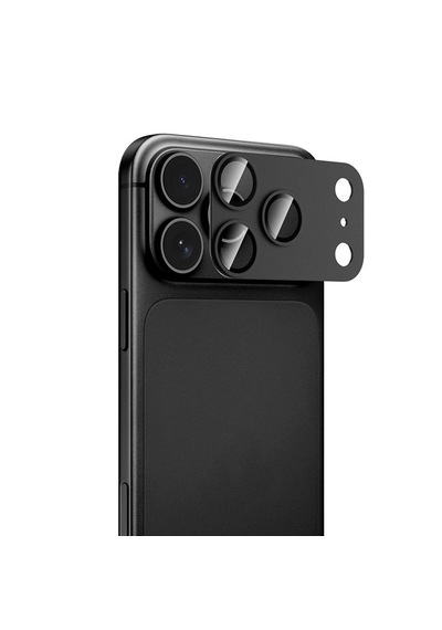 Forzacase İphone 18 Pro Max İle Uyumlu Tam Kaplayan Çerçeveli Kamera Lens Koruyucu - Fc1265 Siyah