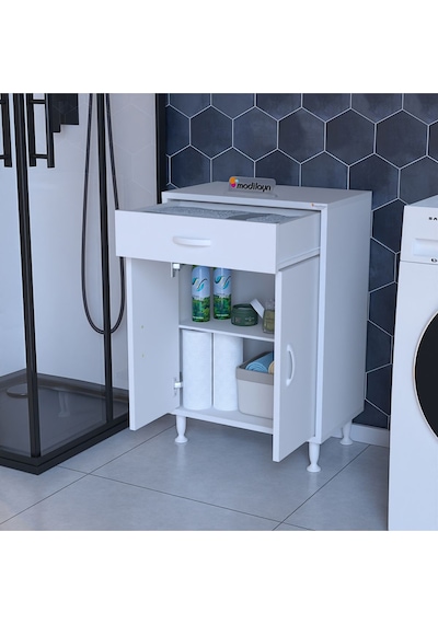Çok Amaçlı Dolap Çekmeceli Ve 2 Kapaklı Mutfak Dolabı Banyo Dolabı Ofis Dolabı Raflı Beyaz Çok Amaçlı Dolap Çekmeceli Ve 2 Kapaklı Mutfak Dolabı Banyo Dolabı Ofis Dolabı Raflı Beyaz