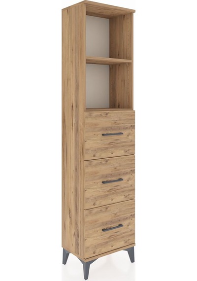 Arges Dolap 2 Raflı 3 Çekmeceli 44x30x182 Çam-çam Çam