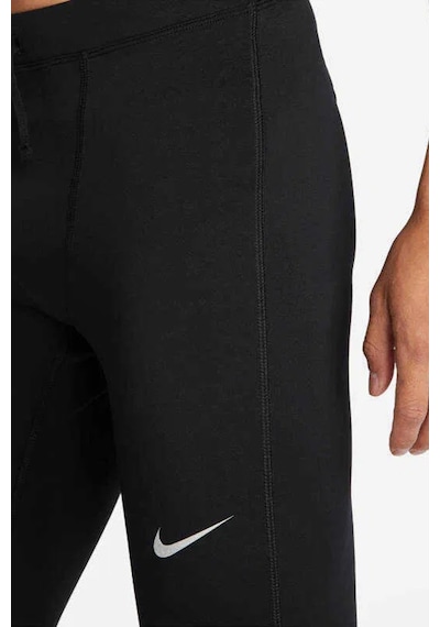 Nike Power Dri-fit Challenger Reflektörlü Tam Buhar Bariyeri Cepli Siyah Erkek Tayt Siyah