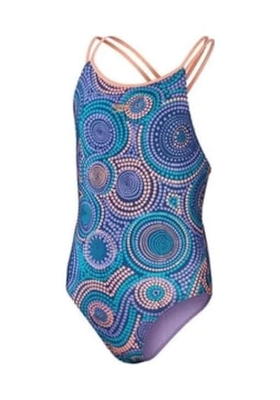 Speedo Alo Pt Twinstrap Kız Çocuk Yüzücü Mayosu Mavi-pembe Mavi-mor