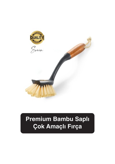Premium Bambu Saplı Çok Amaçlı Fırça Sert Kıllı