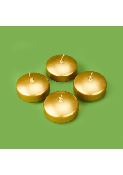 4'lü Yüzen Mum - Gold - 5 Cm Çok Renkli