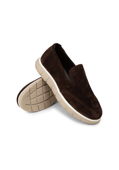Deery Erkek Hakiki Süet Kahverengi Loafer Ayakkabı - 02044mkhve01