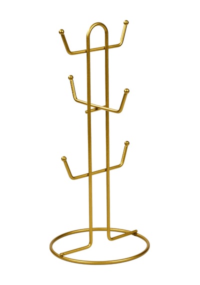 Mat Gold 6 Bölmeli Metal Takı Standı, Kolye, Bileklik Ve Aksesuar Düzenleyici