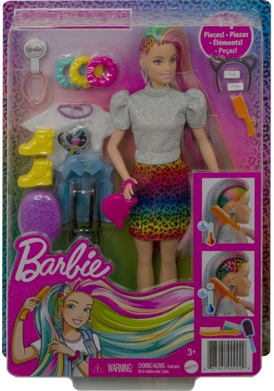Grn81 Barbie. Leopar Desenli Saçlar    Bebeği