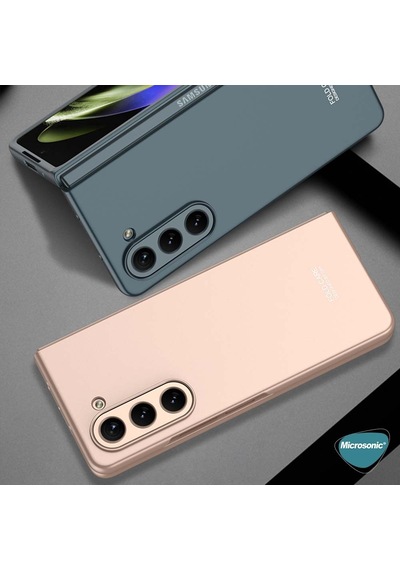 Microsonic Samsung Galaxy Uyumlu Z Fold 5 Kılıf Shape Hard Cover Koyu Yeşil