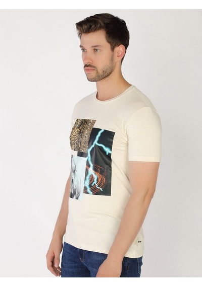 Roberto Cavalli Erkek Tshirt /M.Rob.0421.14020 - Bej