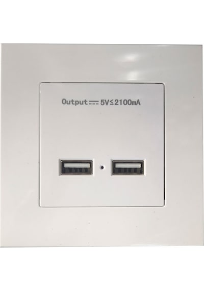 Usb Priz Duvar Tipi Kasalı Usb Priz Sıva Üstü 5v 2a Çift Usb'li Priz