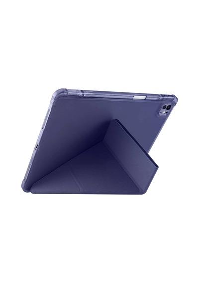 Apple Uyumlu iPad, Pro 13 2024 Kalem Bölmeli Akıllı Uyku Modlu Trifolding A2925 / A2926 Tablet Kılıfı Kapaklı Kılıf