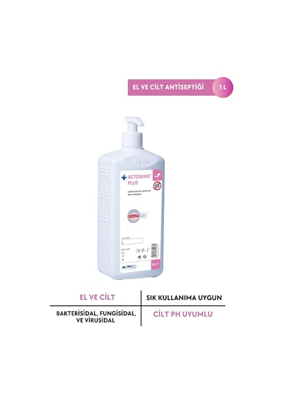 Actoman Plus El ve Cilt Dezenfektanı için Sıvı Sabun 1 L