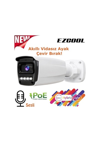 Ezcool Ez-4045ıps 5mp 3.6mm Hibrit Poe Sesli Ip Bullet Kamera