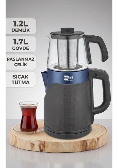Egetürk ECM-117 Coverlı 1.7 LT Cam Demlik Elektrikli Çay Makinesi