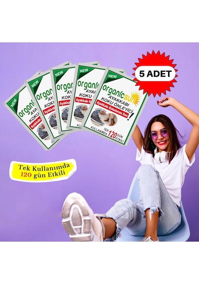Organicsun 5'li Paket Ayakkabı Koku Önleyici Giderici Toz
