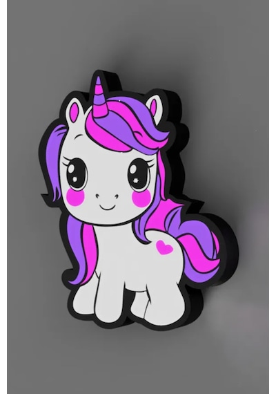 Unicorn Tasarımlı Dekoratif Gece Lambası Çok Renkli