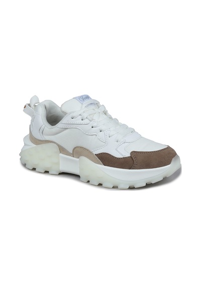 Jump 29780 Beyaz - Bej Kadın Sneaker Günlük Spor Ayakkabı Beyaz - Bej