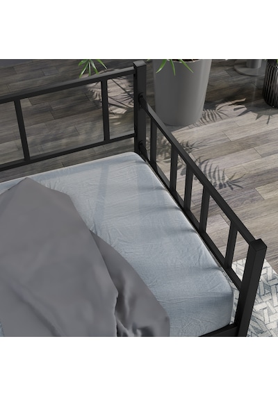 Doruk,daybed, Metal Karyola, Sedir Karyola, 90x200 Cm, Siyah Ren
