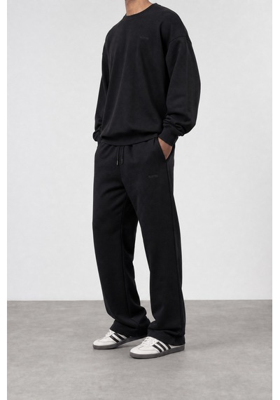 Erkek Respire Basic Baggy Eşofman Altı Siyah
