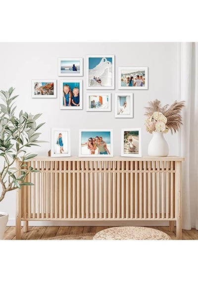 Parça Beyaz Galeri Duvar Resim Çerçevesi Seti 8x10 5x7 Ve 4x6. Kırılmaya Dayanıklı Cam. Duvar Veya Masa Için Res