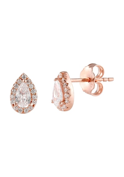 Pırlanta Modeli Damla Rose Gold Gümüş Kadın Küpe N11.76156