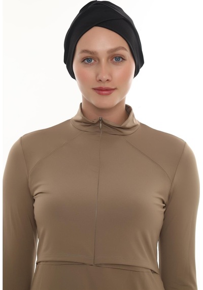 Hürrem Bone Siyah Pratik Hazır Geçmeli Deniz Havuz Bonesi Swimmy Çapraz 2508 01 Siyah