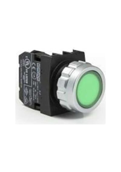 Emas H100dy H Serisi Plastik 1no Yaylı Düz Yeşil 30 Mm Buton