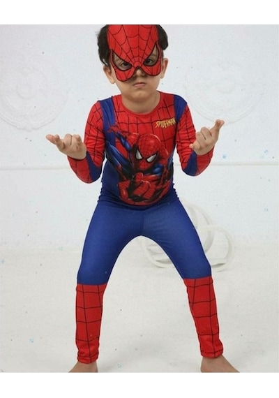 Masho Kids Erkek Çocuk Baskılı Spiderman Örümcek Adam Kostümü (527093029)
