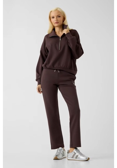 Guess Yarım Fermuarlı Kahverengi Kadın Sweatshirt V6yq25k4801