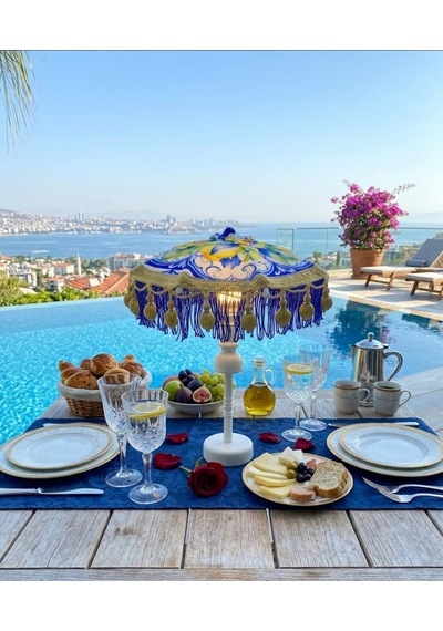 Missidea Majolica Ledli Dekoratif Bali Şemsiyesi Renkli