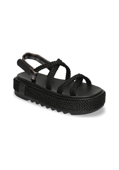 Bohonomad Tahiti Chunky Platform Kadın Sandalet - Siyah Haki