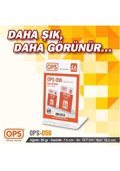 Ops OPS056 A6 Kart Tutucu (Şeffaf)