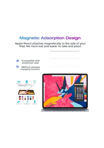 Fuchsia Apple Uyumlu iPad  Mini 6 Avuç İçi Reddetmeli Dokunmatik Active Stylus Kalem