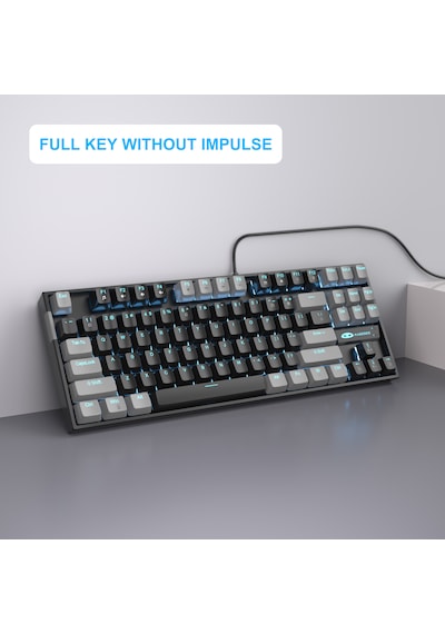 Magegee Mk-star 87 Tuş Red Switch Gri-siyah Kablolu Türkçe Q Mekanik Gaming Klavye
