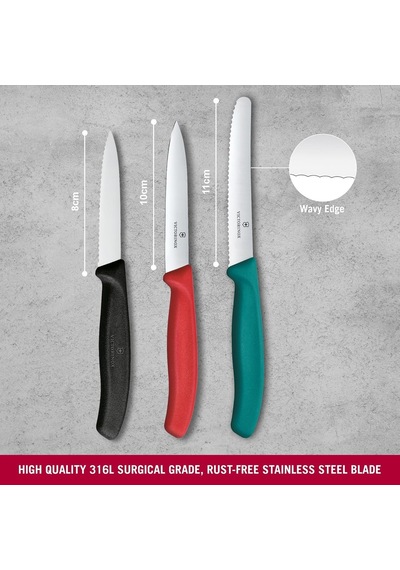 Ayrex Victorinox 6.7116.34c1 Swiss Classic 3lü Bıçak Set, Renkli Diğer