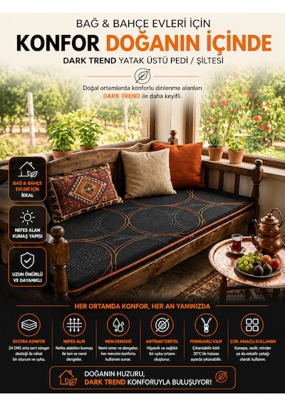 Dark Plus Topper, Yatak Pedi, Şilte, Misafir Yatağı, Yer Yatağı, Yer Minderi 24 Dns Sünger Dark Trend Kumaş Fermuarlı Yıkanabilir Kılıf Zishhome Karavan, Tiny House, Bungalov Kılıflı Dark Plus Topper, Yatak Pedi, Şilte, Misafir Yatağı, Yer Yatağı, Yer Minderi 24 Dns Sünger Dark Trend Kumaş Fermuarlı Yıkanabilir Kılıf Zishhome Karavan, Tiny House, Bungalov Kılıflı