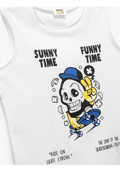 Koton Kids Beyaz Erkek Çocuk Kolsuz T-shirt 5skb30003tk Beyaz