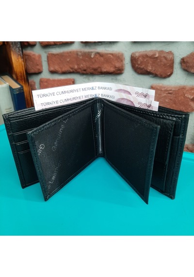 Gvnbag Hakiki Deri Erkek Bozuk Para Gözlü Siyah Cüzdan Gvn-0119