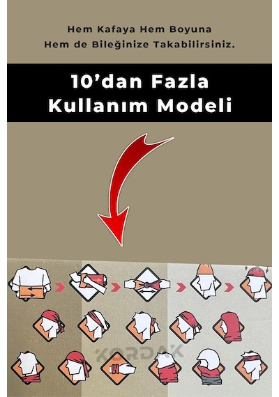 Tactical Haki Askeri Bandana Buff - 17 Şekilde Kullanılabilir Haki