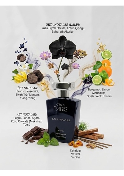 Club Paris Black Signature - Erkek Parfüm 50 Ml Odunsu - Oryantal