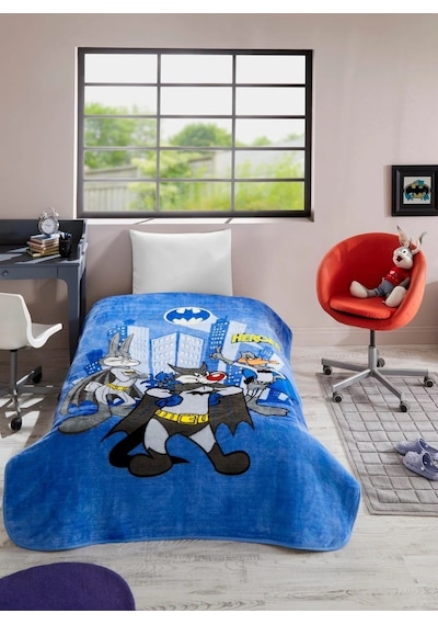 Özdilek Lisanslı Tekkiş.çocuk Battaniye-looney Tunes Batmanheroes Lacivert