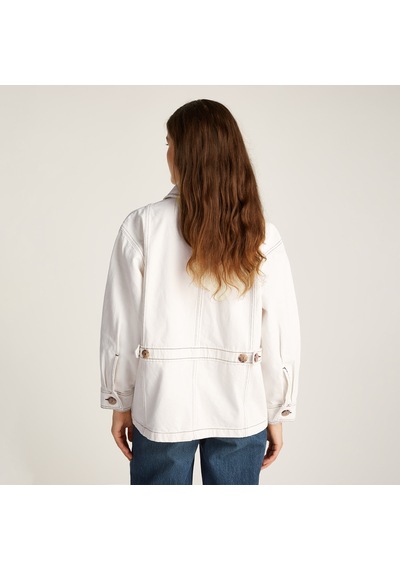 Tommy Hilfiger Dnm Oversized Utility Clr Kadın Beyaz Ceketdüzww0ww43728