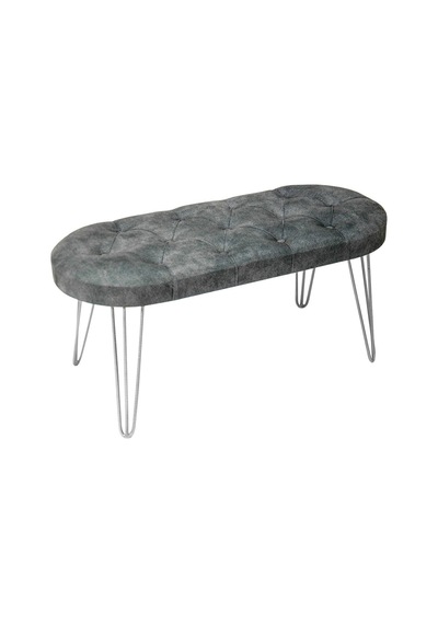 Louca Bench, Gri Silver Gri - Gümüş