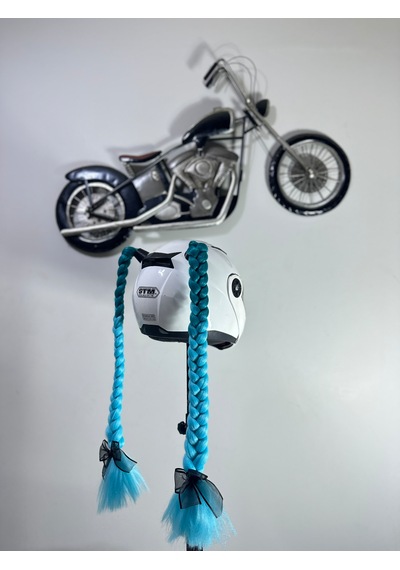 Motor & Motosiklet Yeşil Ombreli Çift Örgü Saç Kask Dış Aksesuar Diğer
