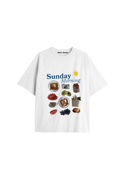 Kalic Studio Y2k Vintage Pickles Baskılı Beyaz T-shirt Kod 212 Beyaz-212