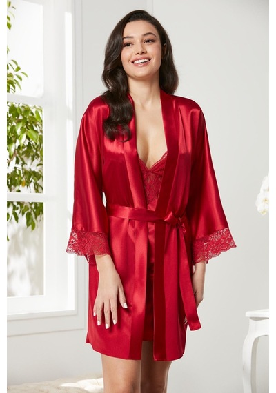 Pierre Cardin Saten Dantelli Gecelik Ve Sabahlık Takımı - 4280 001