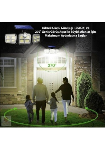Uzaktan Kumandalı 122 Led Sensörlü Bahçe Lambası Çok Renkli