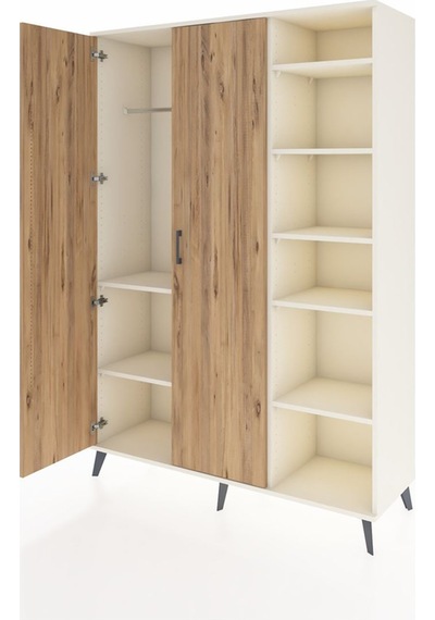 Hyperion Dolap 7 Raflı 2 Kapaklı Tek Askılı 132x44x195 Aytaşı... Aytaşı