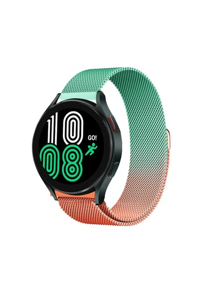 Newface Watch 22mm Metal Mıknatıslı Kordon - Turuncu-yeşil