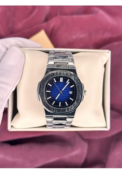 Patek Philippe Lacivert Kadran Erkek Kol Saati Gümüş